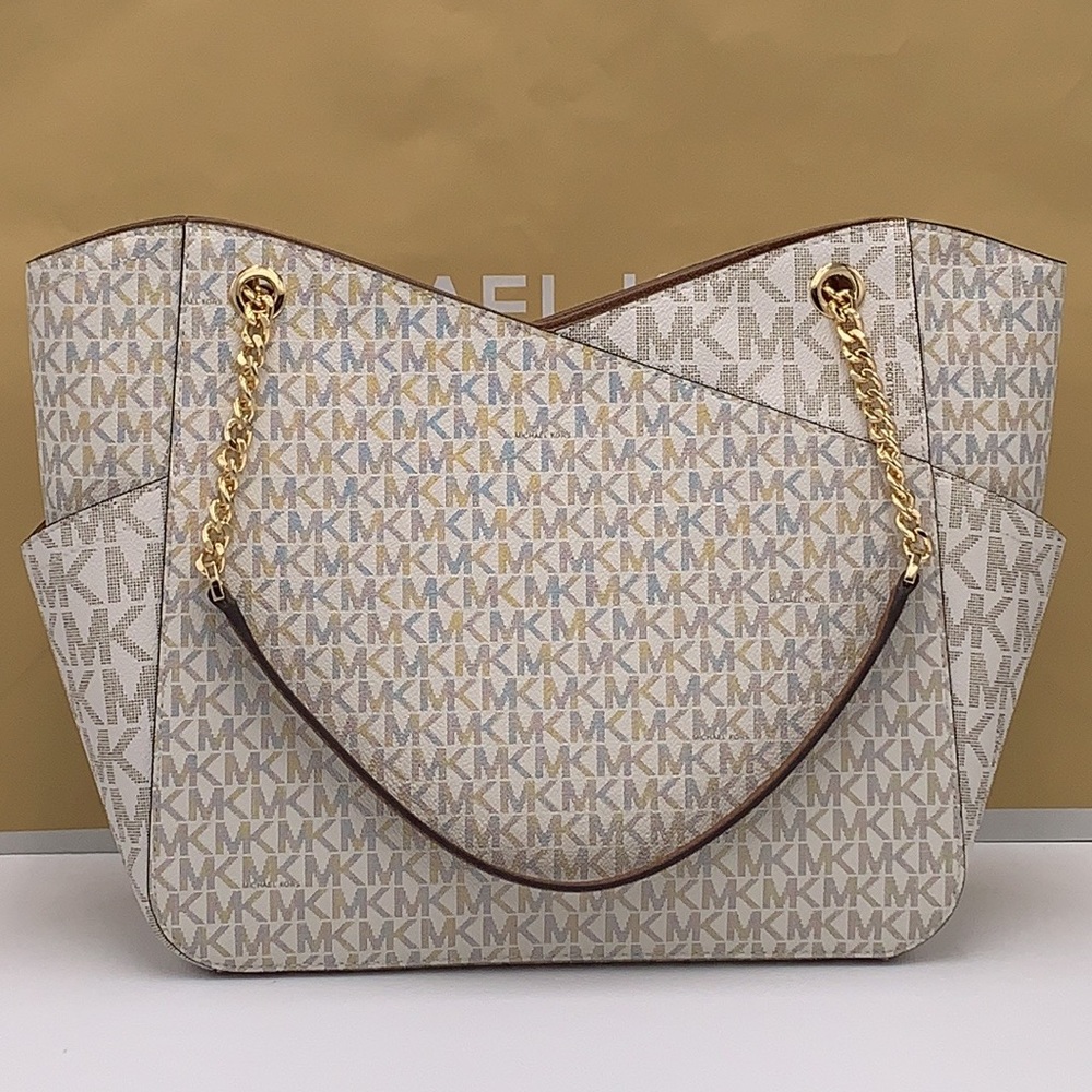 MICHAEL KORS LARGE X CHAIN LOGO SHOULDER BAG - Picture 14 of 16